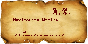 Maximovits Norina névjegykártya